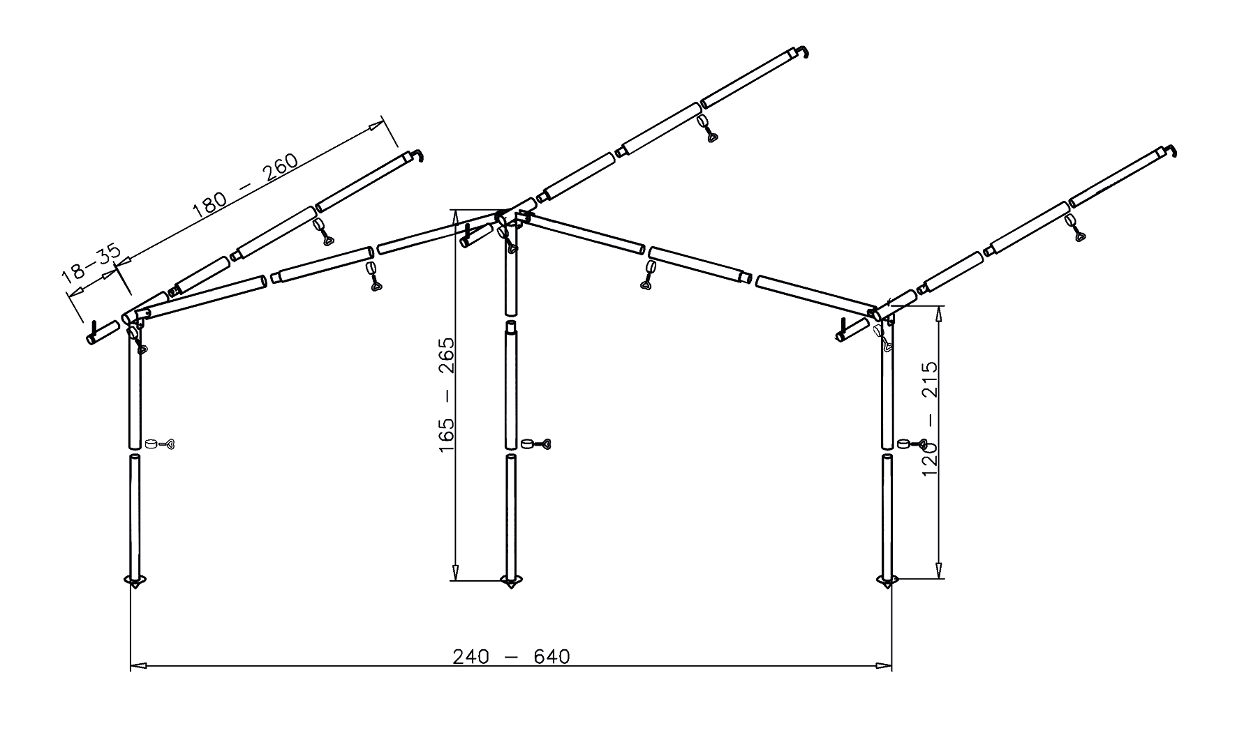 Umefa Gestänge Bungalow Alu  (R)