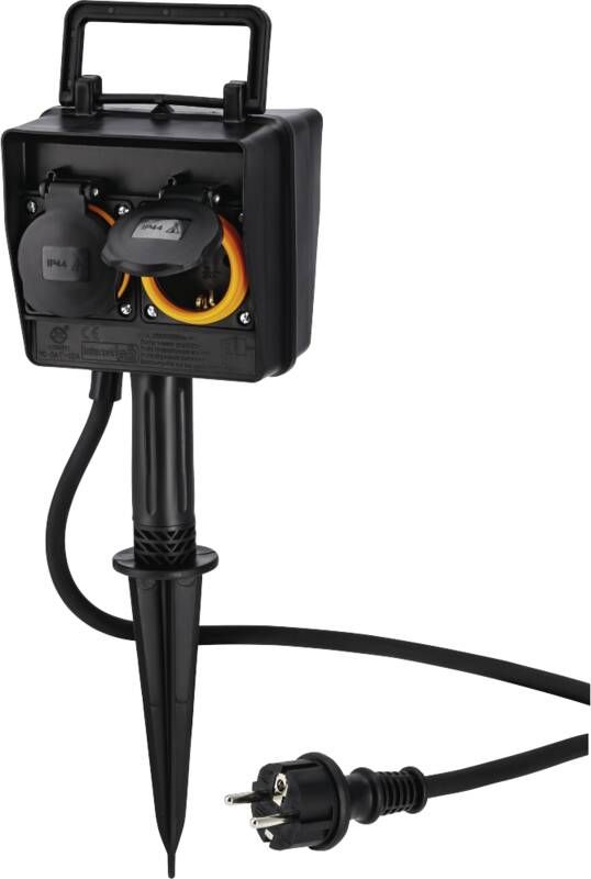 Hama 223305 Gartensteckdose, 2-fach, Erdspieß