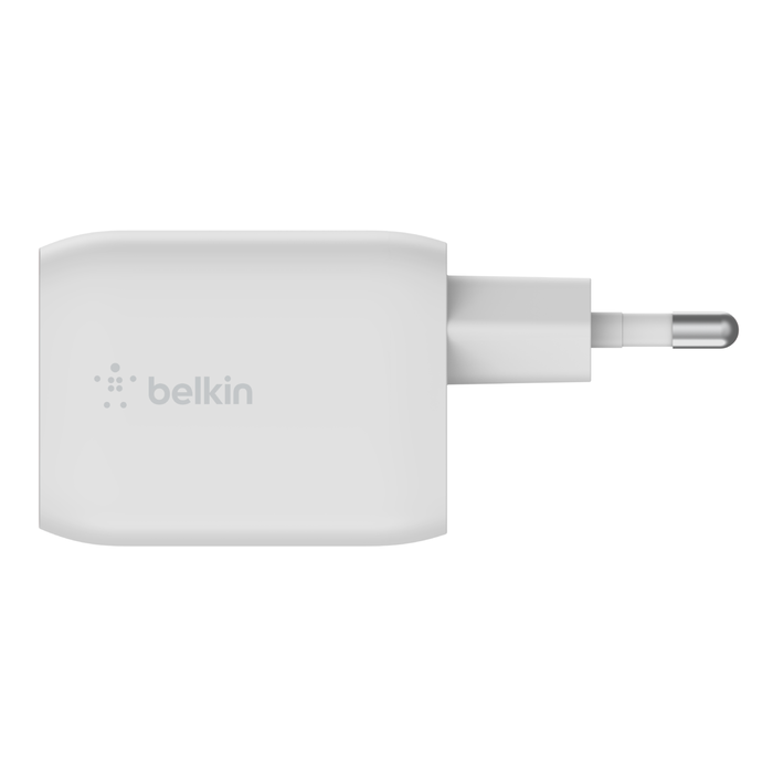Belkin BoostCharge Pro GaN - Netzteil - PPS- und GaN-Technologie - 65 Watt - Fast Charge, PD 3.0 - 2 Ausgabeanschlussstellen (2 x USB-C)