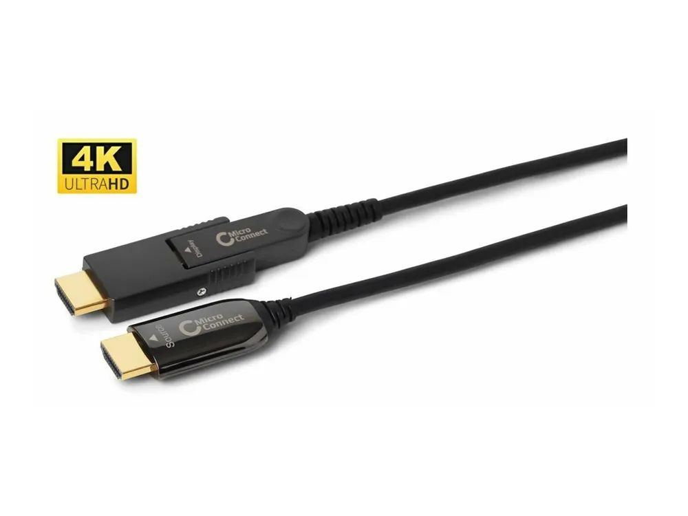 MicroConnect Premium - HDMI-Kabel mit Ethernet - HDMI männlich zu 19 pin micro HDMI Type D männlich - 70 m - Hybrid Kupfer/Kohlefaser - Schwarz - unterstützt 4K 60 Hz (4096 x 2160)