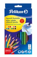 Pelikan 700672 - Schwarz - Blau - Braun - Grün - Hellblau - Hellgrün - Orange - Pfirsich - Pink - Rot - Violett - Gelb - 12 Stück(e)