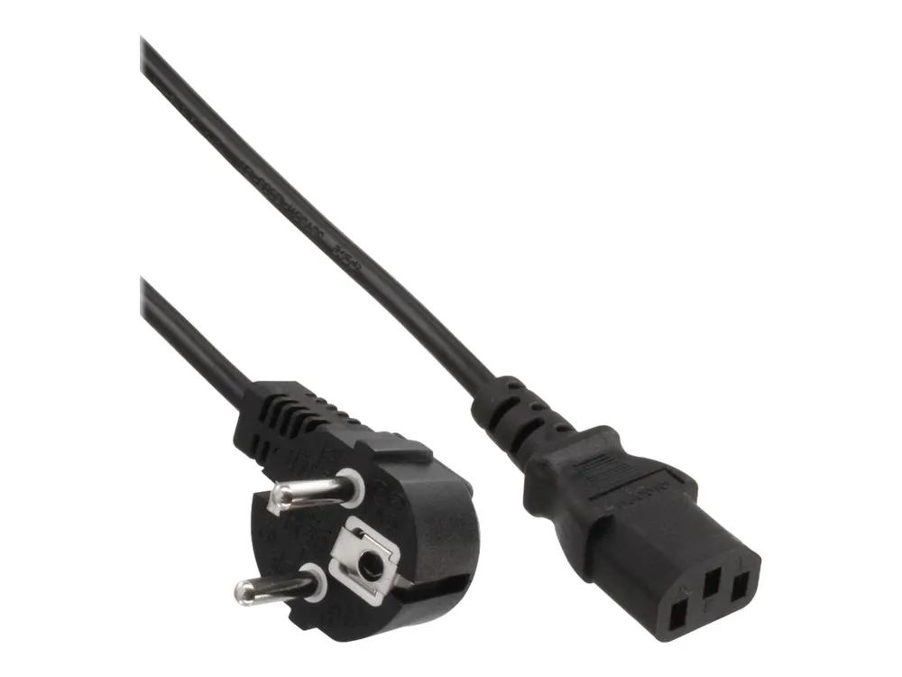 InLine 60er B-Pack Netzkabel - Schutzk. gew. / Kaltgeräte ST C13 - schwarz - 0,5m