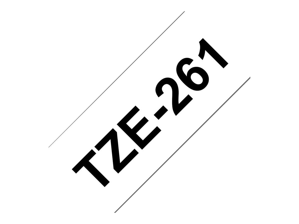 Brother TZe-261 - Selbstklebend - Schwarz auf Weiß - Rolle (3,6 cm x 8 m)