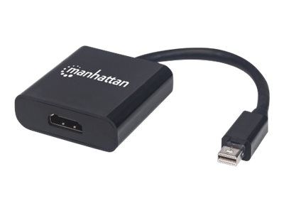 Manhattan Aktiver Mini-DisplayPort auf HDMI-Adapter, Mini-DisplayPort-Stecker auf HDMI-Buchse, 4K@60Hz, schwarz, Polybagverpackung