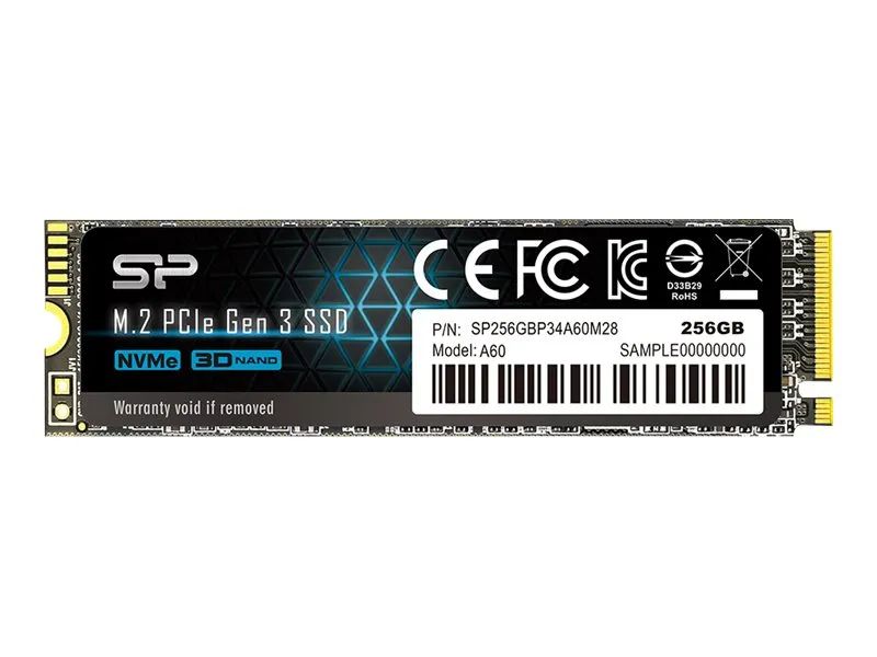 Silicon Power P34A60 - SSD - 256 GB - intern - M.2 2280 - PCIe 3.0 x4 (NVMe)