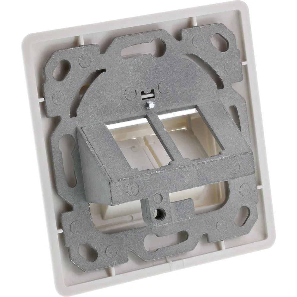 InLine Rahmenset für 2x RJ45 Bu/LSA Einsatz - Keystone SNAP-In - weiß RAL9010