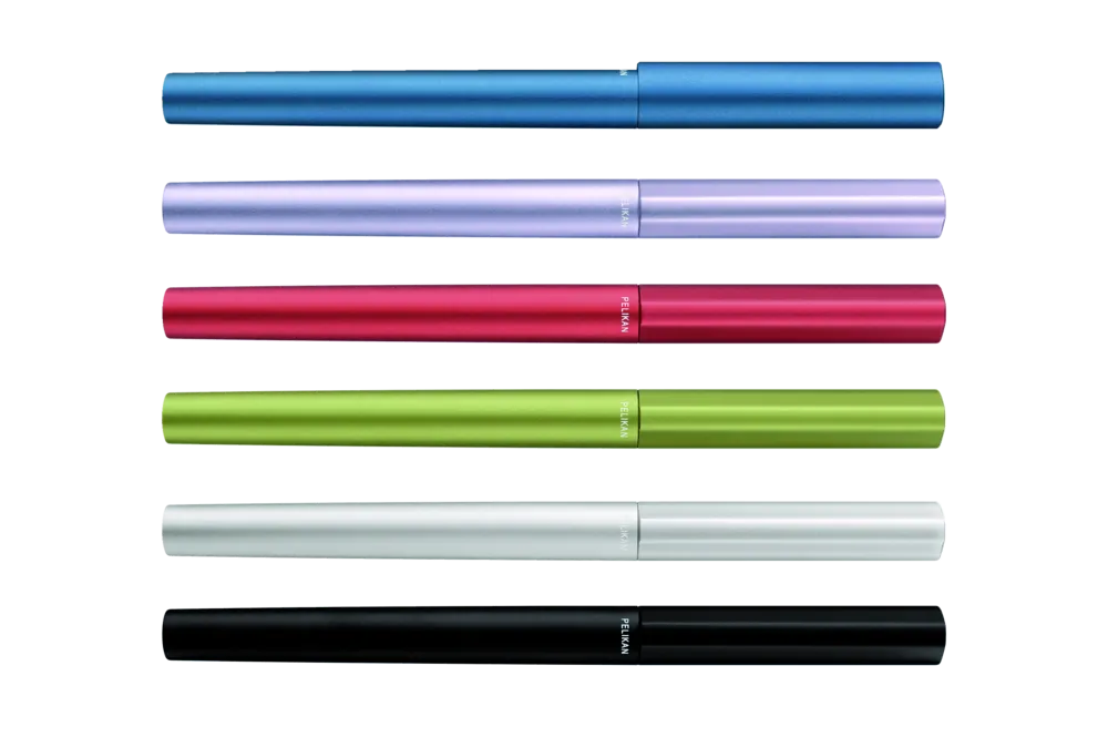 Pelikan Füllhalter Ineo® Elements P6, 12 Farben sortiert, Petrol-Blau, Lila-Violett, Feuer-Rot, Frühlings- Grün