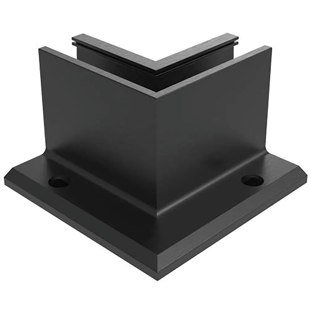 ECONOMY Innenecke für Bodenprofil F-Form 0006 ECO,aufgesetzte Montage,schwarz