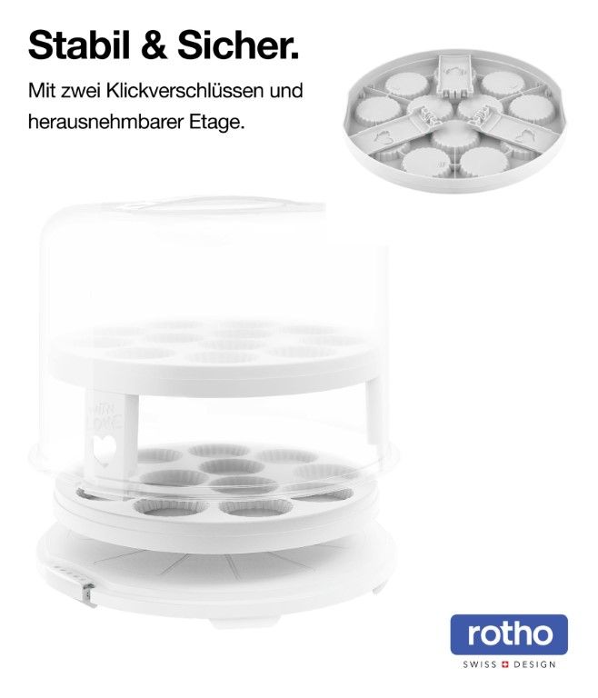 Rotho Tortenglocke XL 26 cm mit Trays FRESH