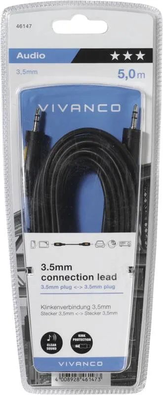 Vivanco Audiokabel, Klinkenst. 3,5mm - Klinkenst.3,5mm, 5,0m
