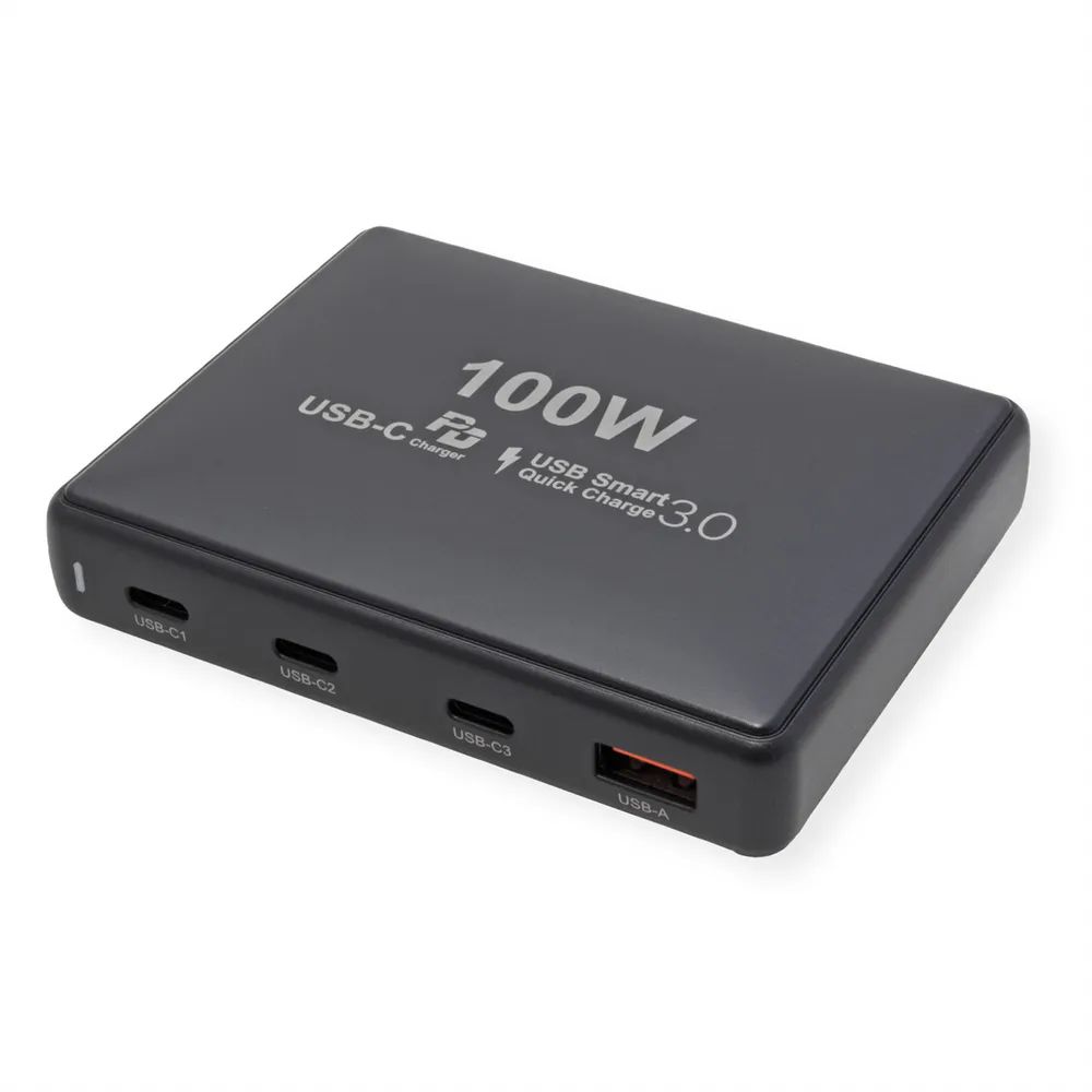 VALUE USB Charger, 4 Port (1x USB-A, 3x USB-C), max. 100W