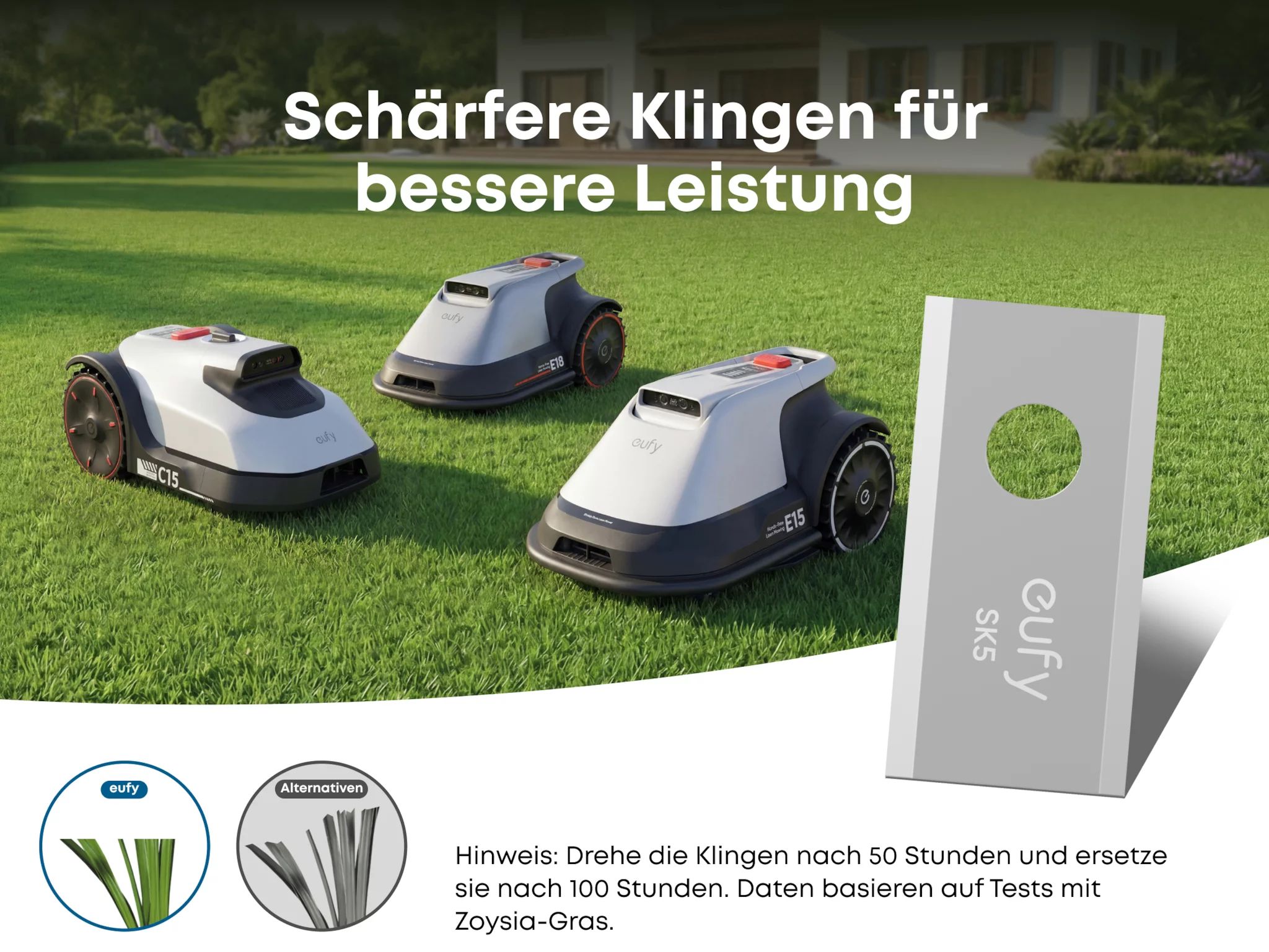 eufy Ersatzklingenbox für Mähroboter E15, E18, C15