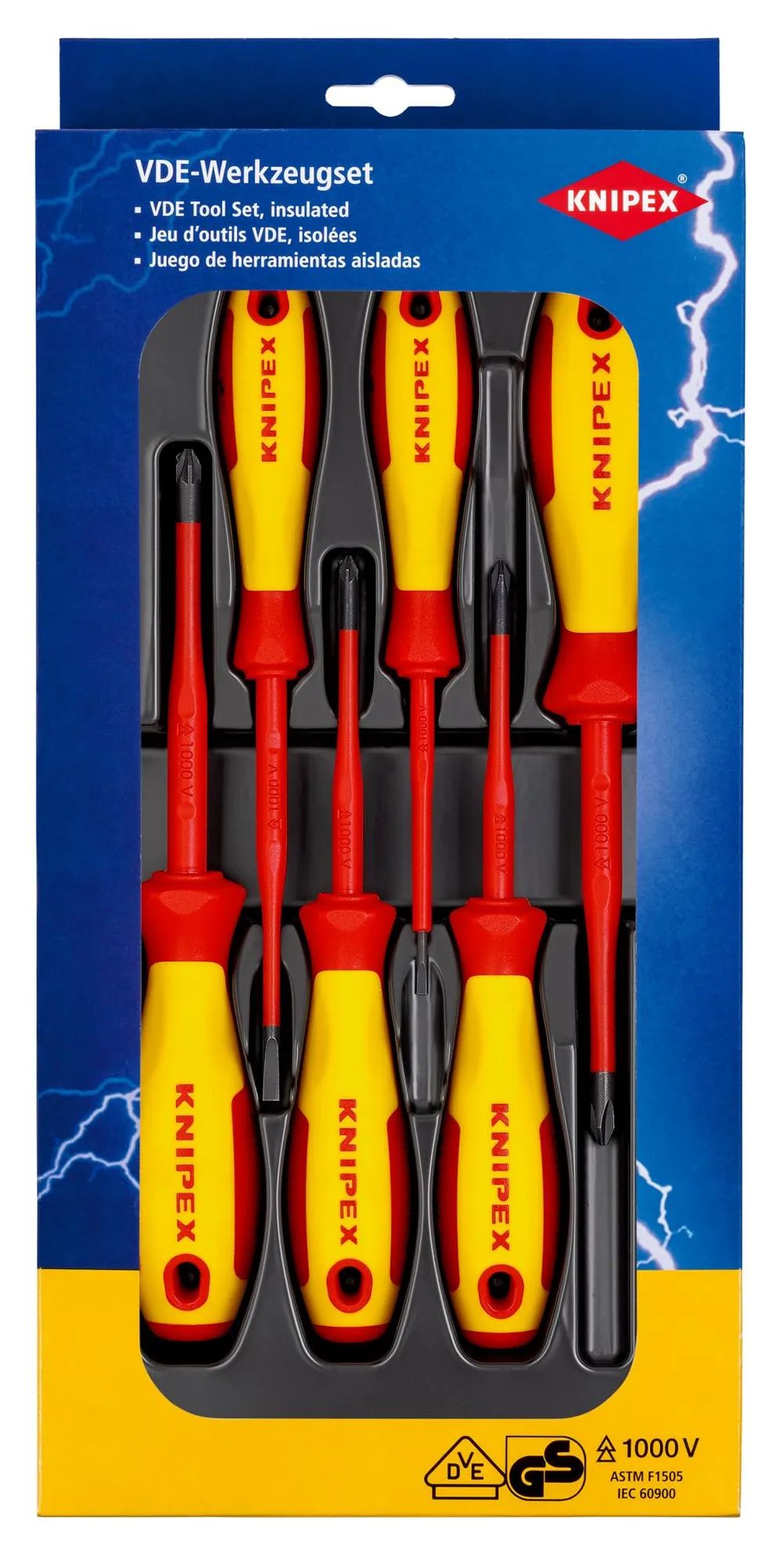 KNIPEX VDE Schraubendreher-Paket Schlitz / Phillips® / Pozidriv® 6-teilig