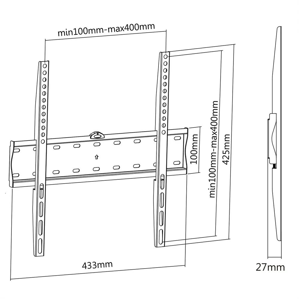 VALUE TV-Wandhalterung, fest, 32-55 Zoll, bis 40 kg