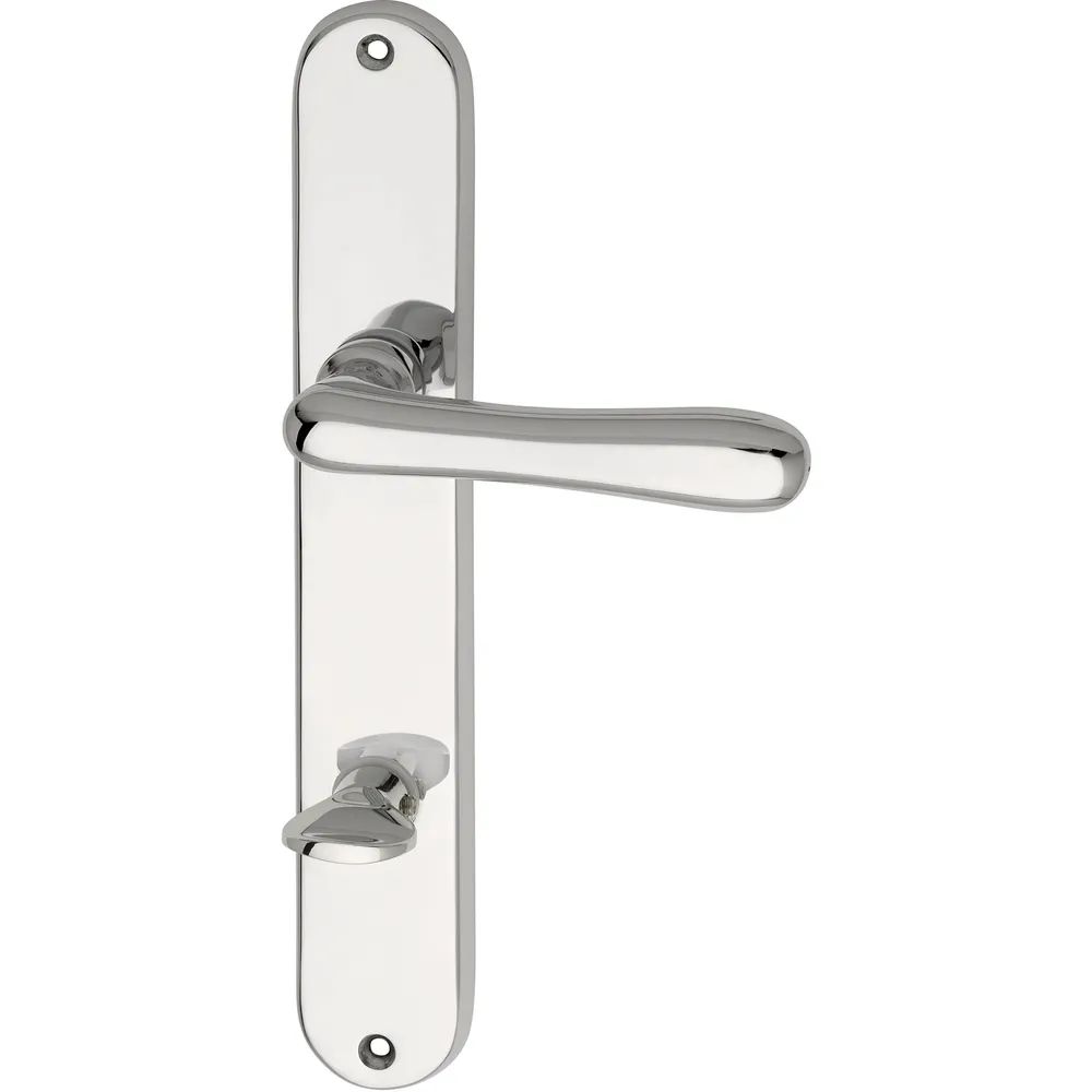 MARCHESI FH Drückergarnitur ELEGANT 22 - auf Schild WC 90, Messing verchromt
