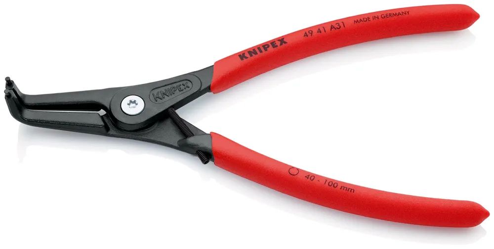 KNIPEX Präzisions-Sicherungsringzange für Außenringe auf Wellen mit rutschhemmendem Kunststoff überzogen grau atramentiert 210 mm