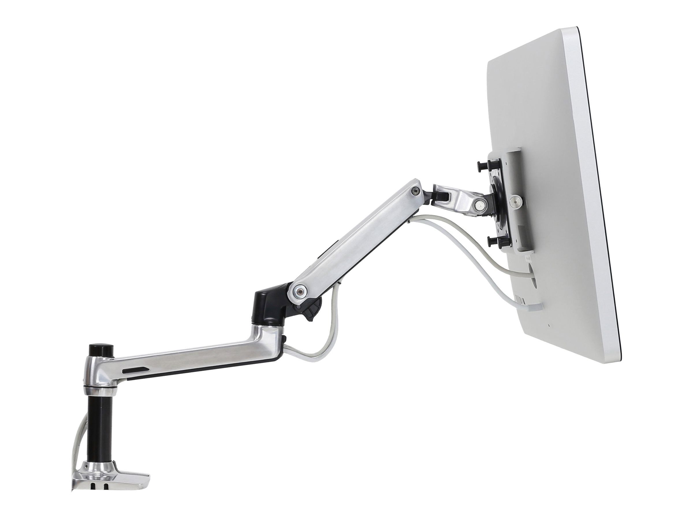 Ergotron LX - Befestigungskit (Gelenkarm, Spannbefestigung für Tisch, Erweiterungsadapter, Befestigung für Kabeldurchgang, 7"-Säule) - für LCD-Display - Polished Aluminum - Bildschirmgröße: bis zu 86,4 cm (bis zu 34 Zoll)