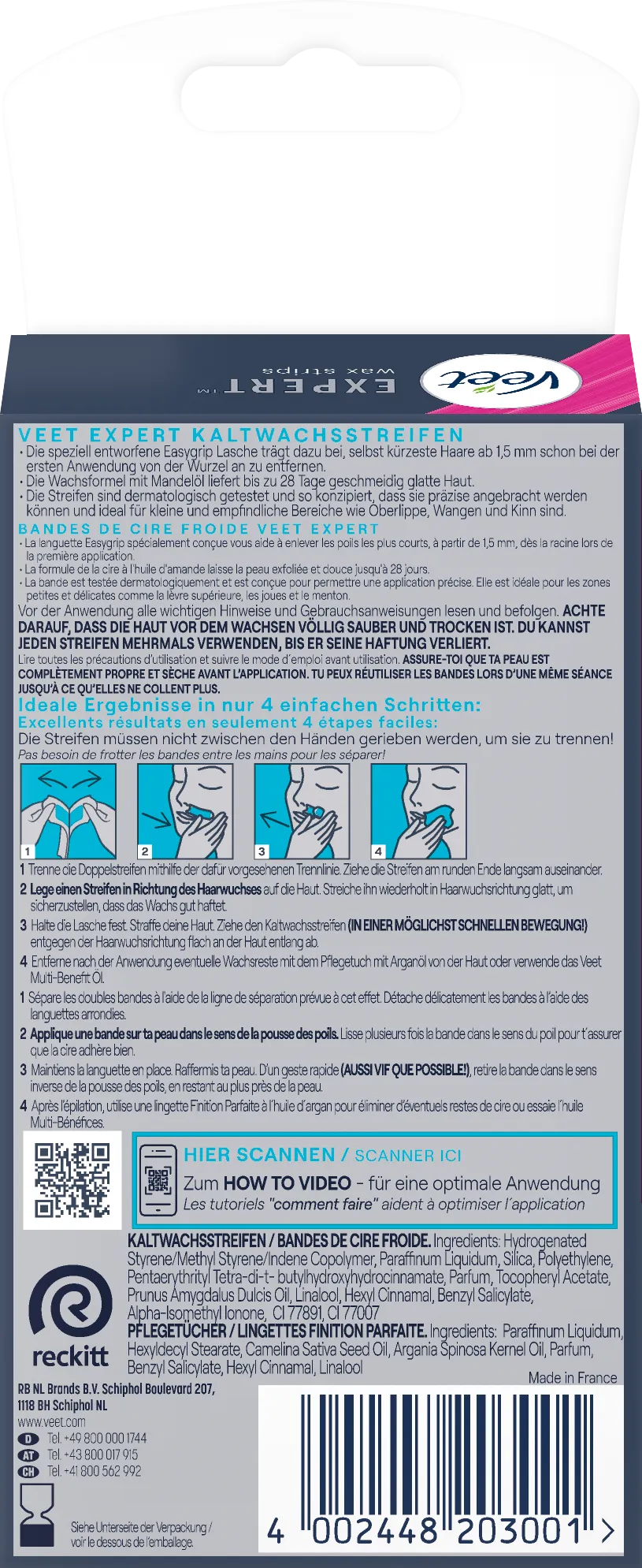 Veet Kaltwachsstreifen EXPERT Gesicht 20er