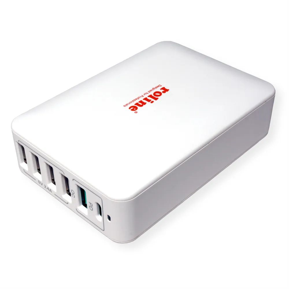 ROLINE USB Charger, 6 Port (4x USB-A, 1x USB-C, 1x USB-A QC3.0), max. 60W