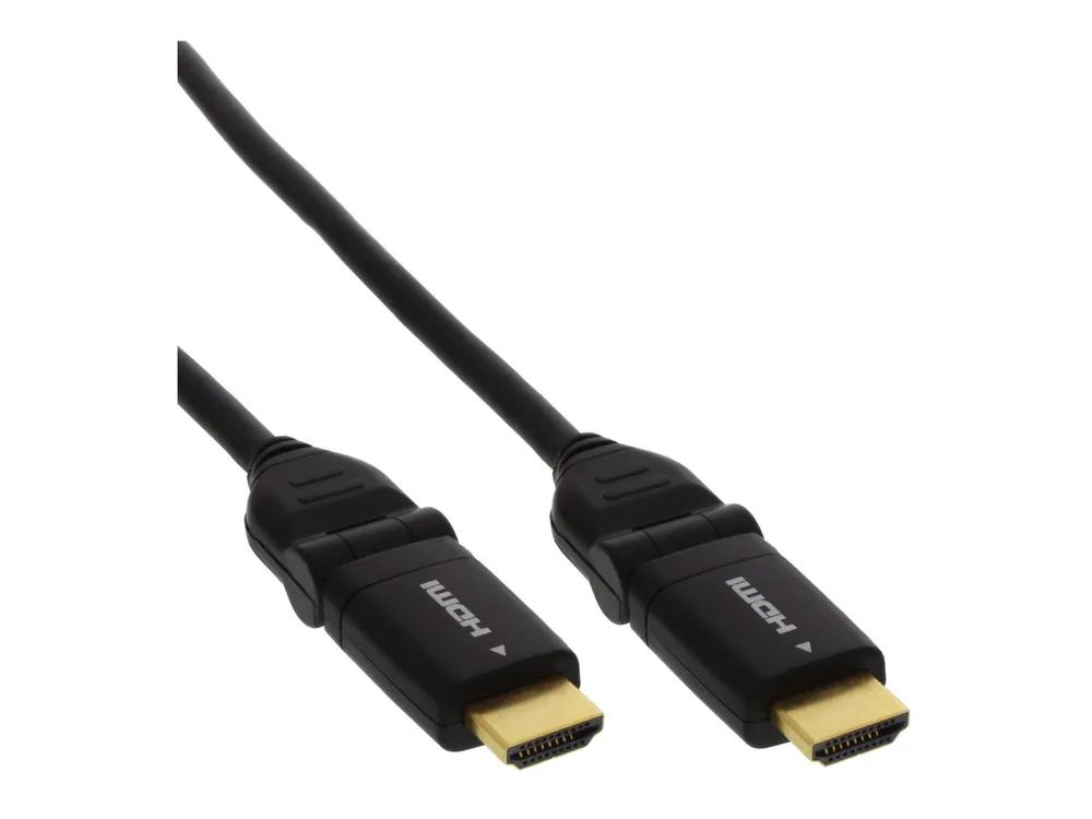 InLine HDMI High Speed Kabel mit Ethernet - Winkelstecker - schwarz - 3m