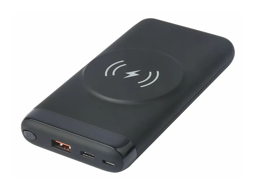 eSTUFF INFINITE - Induktive Power Bank - magnetisches Laden - Li-Pol - 10000 mAh - 37 Wh - 20 Watt - 3 A - PD, QC 3.0 - 2 Ausgabeanschlussstellen (USB Typ A, 24 pin USB-C)