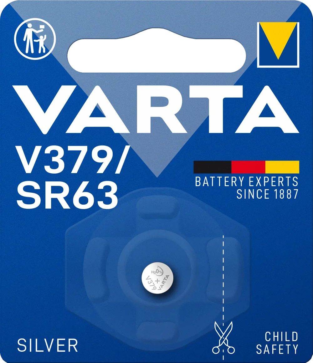 VARTA SILVER Coin V379/SR63 Blister 1