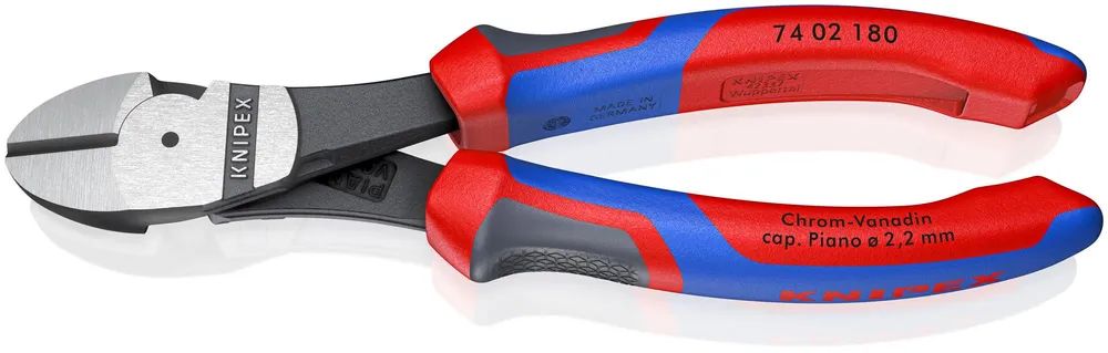 KNIPEX Kraft-Seitenschneider mit Comfort-Griffen schwarz atramentiert 180 mm