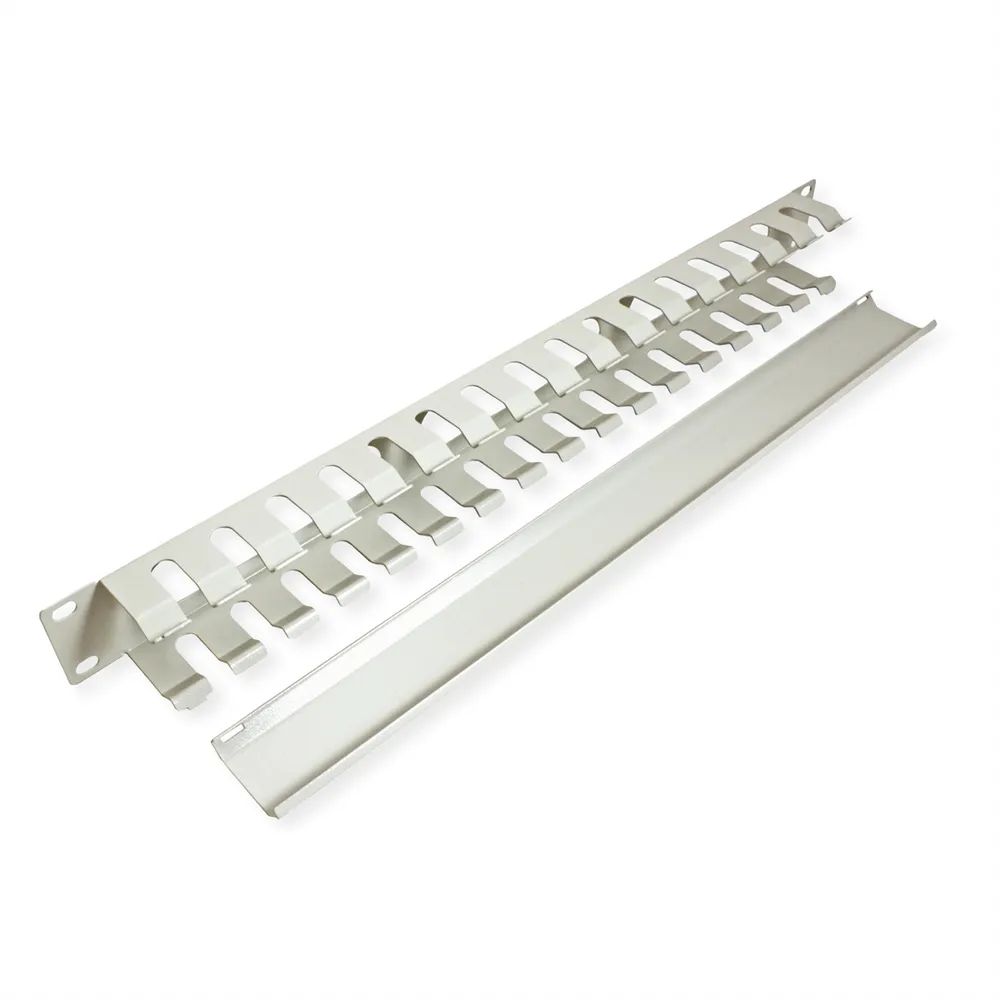 VALUE 19-Zoll-Frontplatte 1 HE mit Rangierkanal 40 x 40 mm, grau
