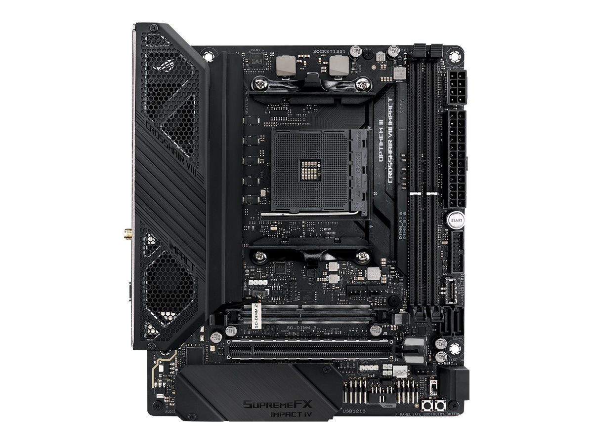 ASUS ROG Crosshair VIII Impact - Motherboard - ATX - Socket AM4 - AMD X570 Chipsatz - USB-C Gen2, USB 3.2 Gen 1, USB 3.2 Gen 2 - Gigabit LAN, 2.5 Gigabit LAN - HD Audio (8-Kanal)