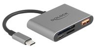 Delock USB-C Card Reader für SD und Micro Speicherkarten+ USB 10 Gbps Typ-A Port