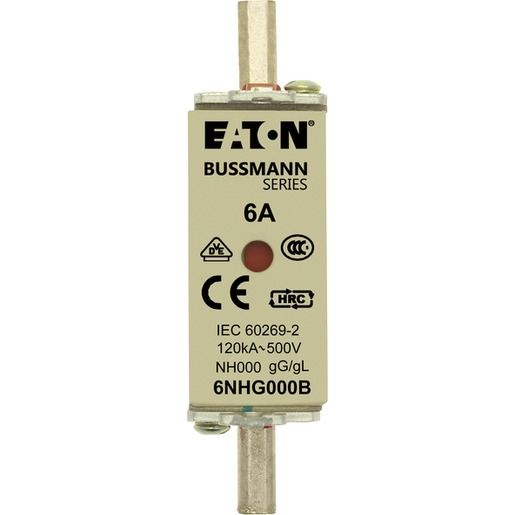 Eaton NH-SICH.EINSATZ 6A 500V GR000 / EATON NH000/ 6A 500V 6NHG000B