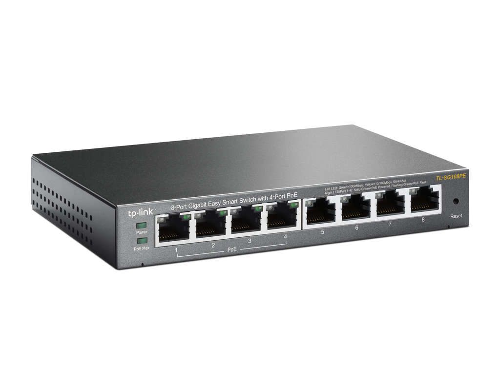 TP-LINK Easy Smart TL-SG108PE - Switch - Smart - 4 x 10/100/1000 (4 PoE+)