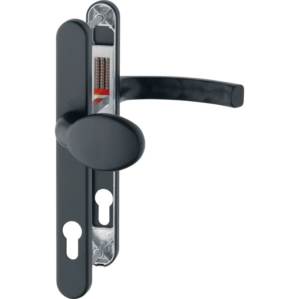 Hoppe Wechselgarnitur LIÈGE - auf Schmalschild 30 mm, Knopf, 72 - 82, schwarz matt