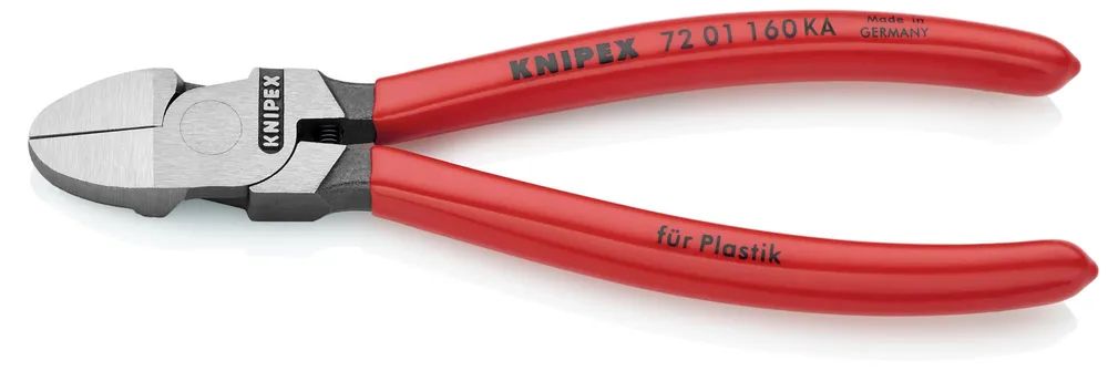 KNIPEX Seitenschneider für Kunststoff runder Kopf mit Kunststoff überzogen 160 mm