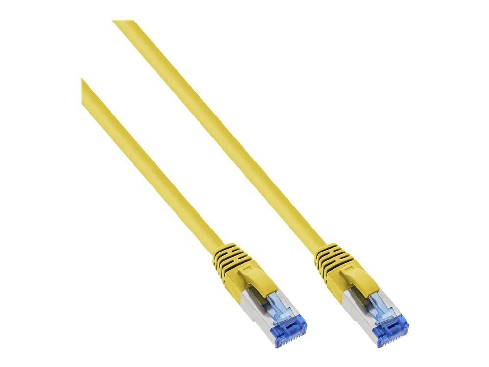 InLine Patchkabel - S/FTP (PiMf) - Cat.6A - halogenfrei - gelb - 0,3m