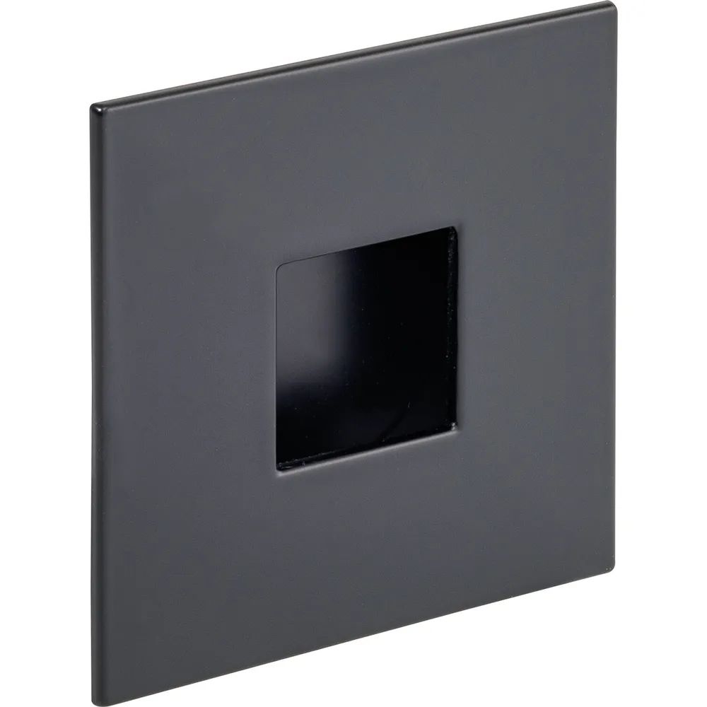 Estamp Muschelgriff Geometric quadratisch 73x73, Einlass ø 45, ZN schwarz matt lackiert