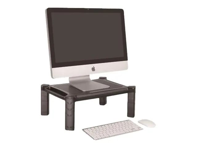 Techly Monitor Riser - Aufstellung - für Monitor / Notebook / Drucker - Kunststoff - Schwarz - Bildschirmgröße: 33-81.3 cm (13"-32")