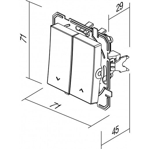 TEM TASTER JALOUSIE 10A 250V PW / TEMCAT SQ53PWNT09XO-P 10STK SQ53PWNT09XO-P