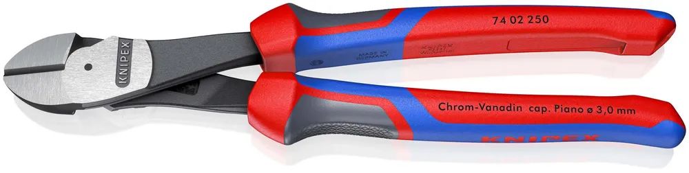 KNIPEX Kraft-Seitenschneider mit Comfort-Griffen schwarz atramentiert 250 mm