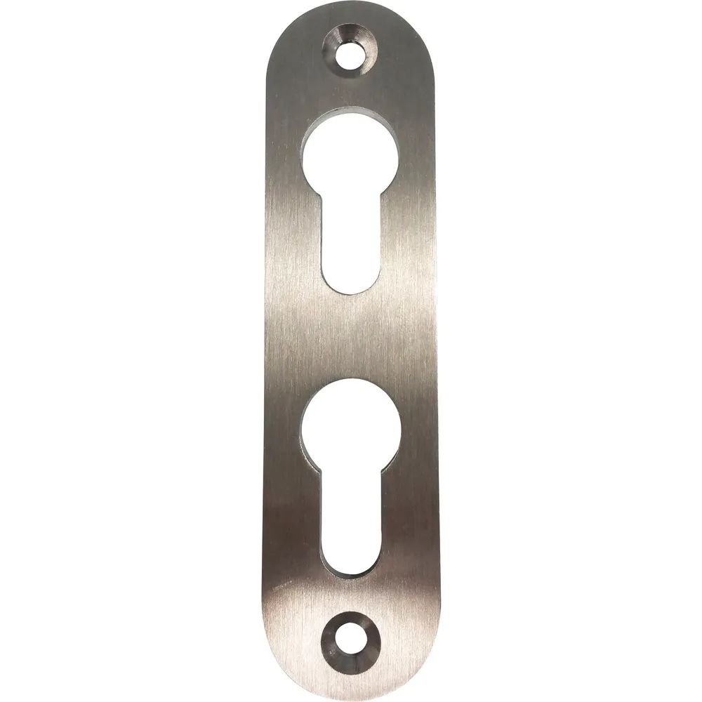 Schösswender PZ-Rosette mit 2 PZ-Lochungen, oval, Edelstahl matt