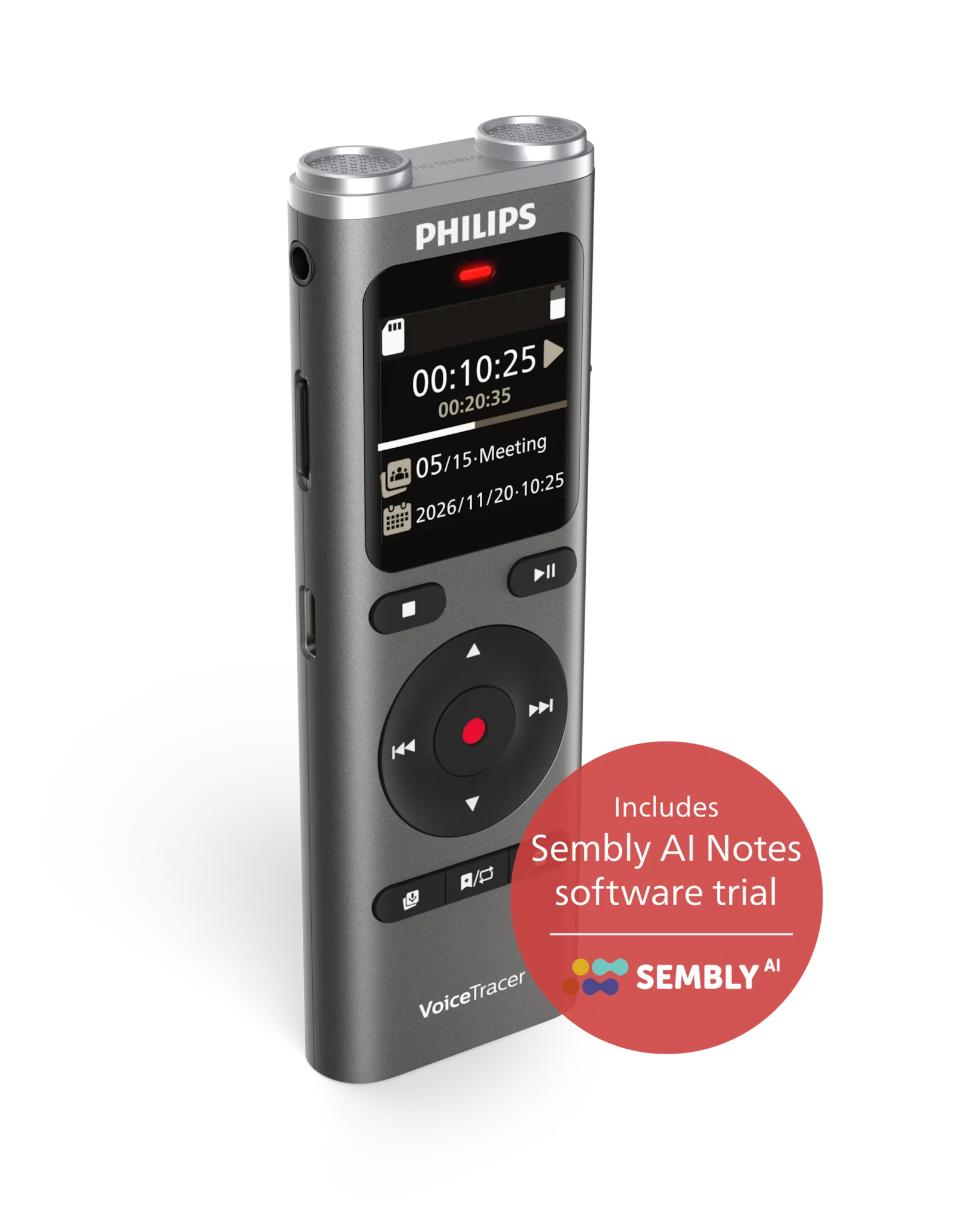 Philips VoiceTracer DVT2075 inkl. Sembly AI Notes