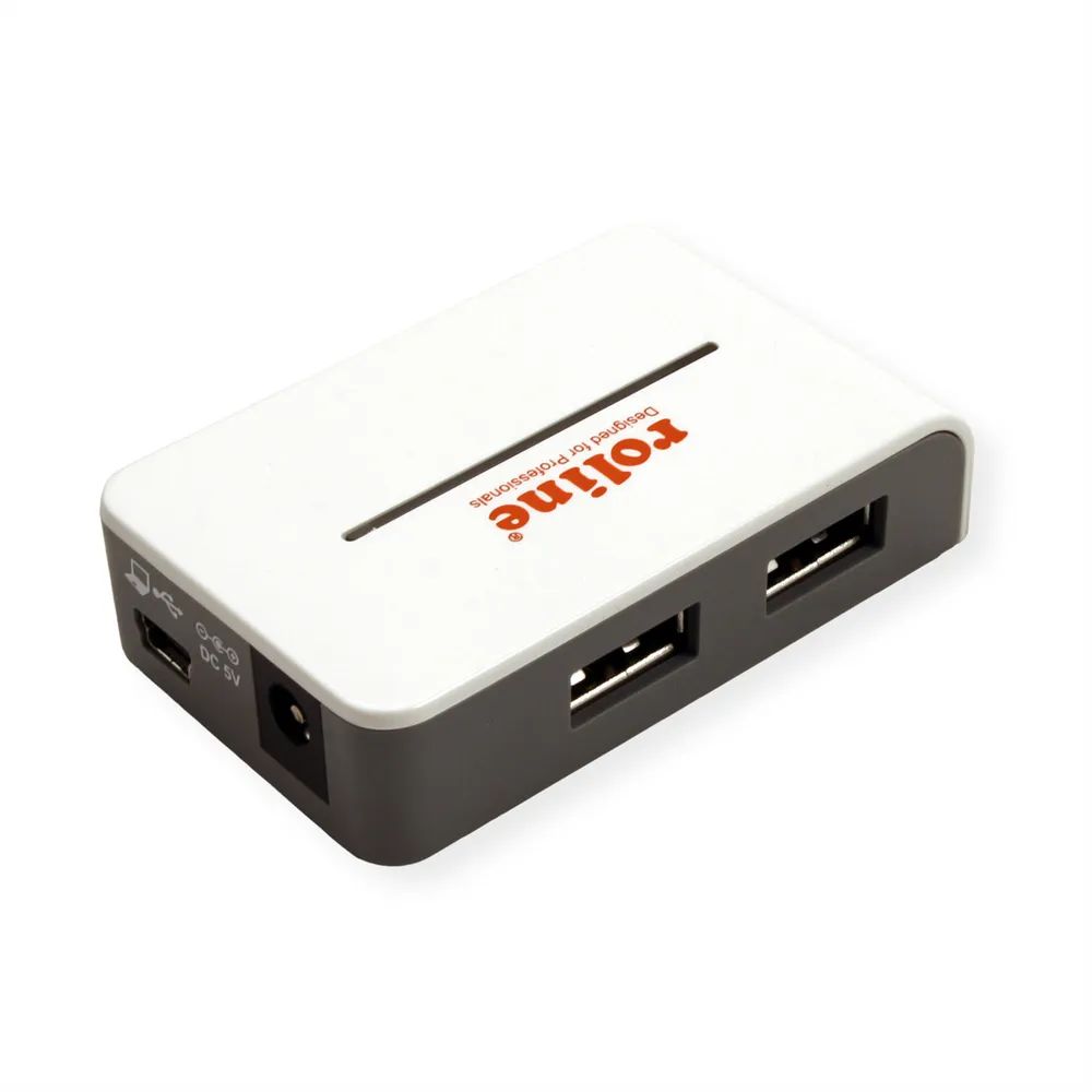 ROLINE USB 2.0 Hub "Black and White", 4 Ports, mit Netzteil
