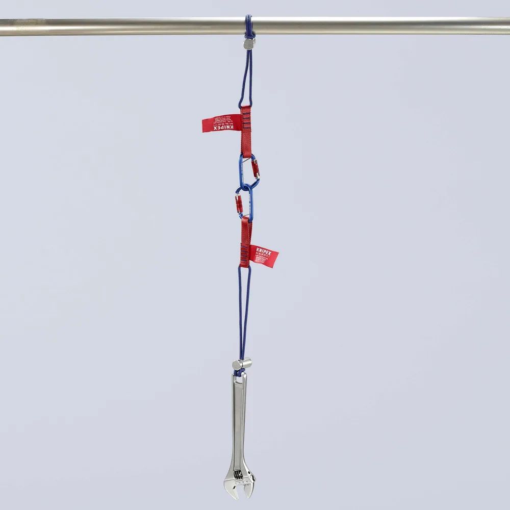 KNIPEX Adapterschlaufen mit fixiertem Materialkarabiner Zur Werkzeug-Absturzsicherung 186 mm