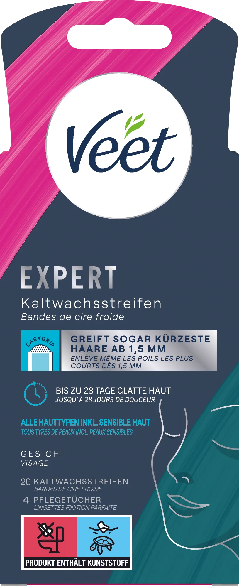 Veet Kaltwachsstreifen EXPERT Gesicht 20er