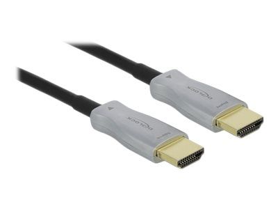 Delock High Speed - HDMI-Kabel - HDMI männlich zu HDMI männlich - 20 m - Glasfaser - Schwarz - 4K Unterstützung, Active Optical Cable (AOC)