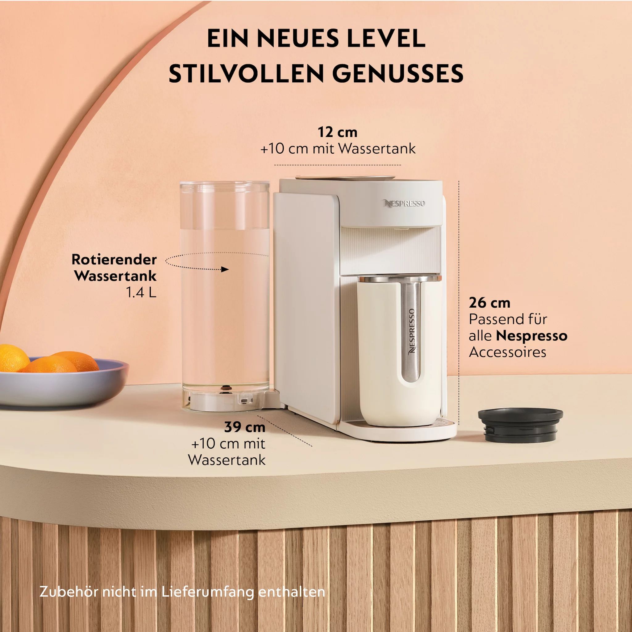 DeLonghi VERTUO Up Nespresso Kapselmaschine ENV200.W Pearl White