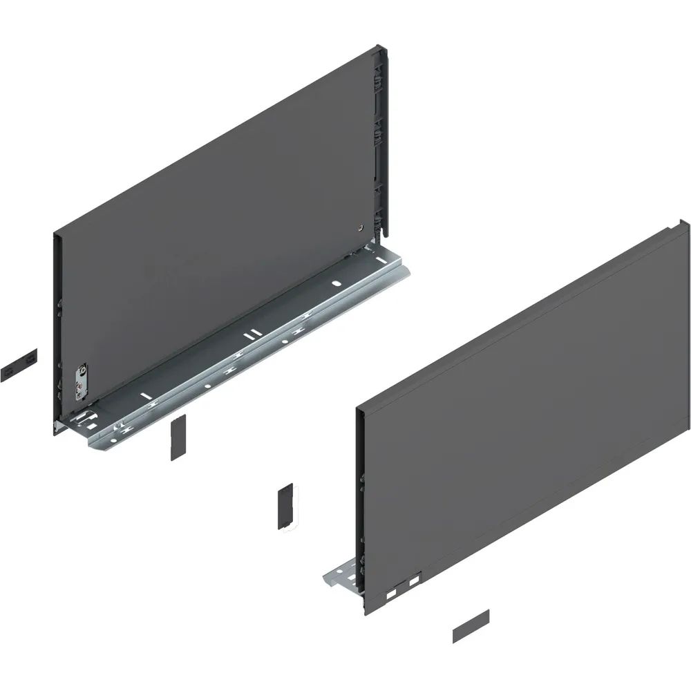 BLUM LEGRABOX pure Zarge Höhe F, NL 450, Oriongrau-matt