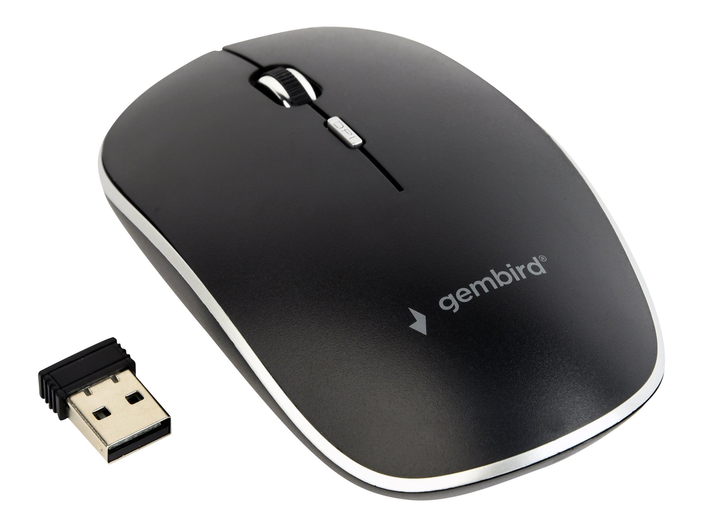 Gembird MUSW-4B-01 - Maus - optisch - 4 Tasten - kabellos - 2.4 GHz - kabelloser Empfänger (USB)