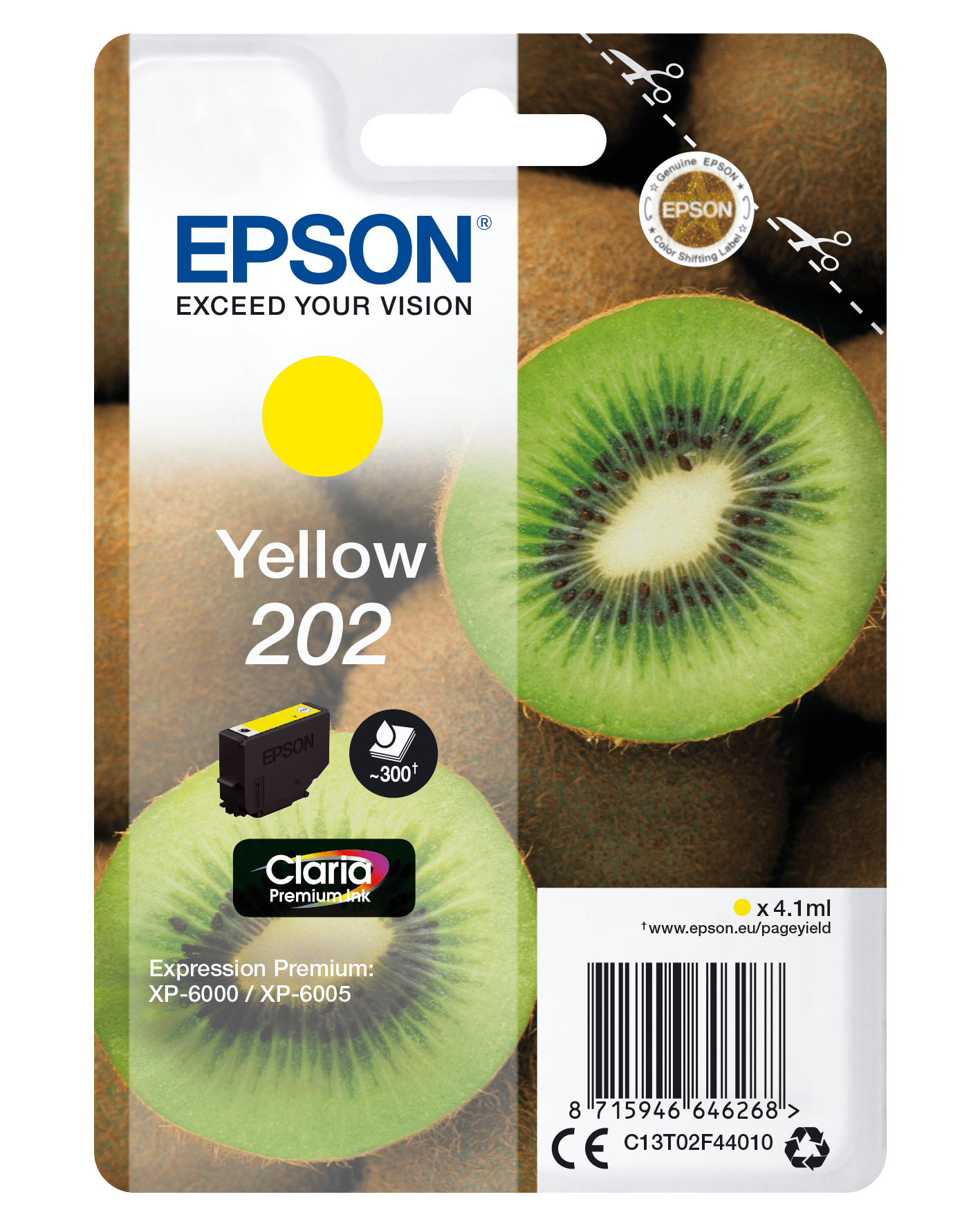 Epson 202 Tinte Kiwi Single, Standard, gelb