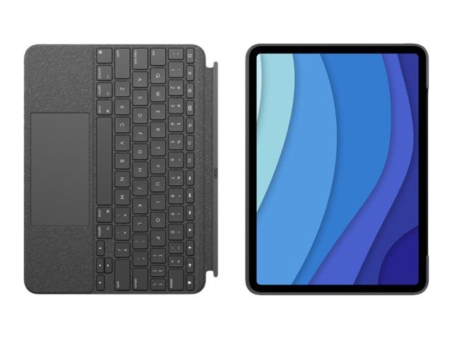 Logitech Combo Touch - Tastatur und Foliohülle - mit Trackpad - hintergrundbeleuchtet - Apple Smart connector - QWERTZ - Schweiz - Oxford Gray - für Apple 12.9-inch iPad Pro (5. Generation)
